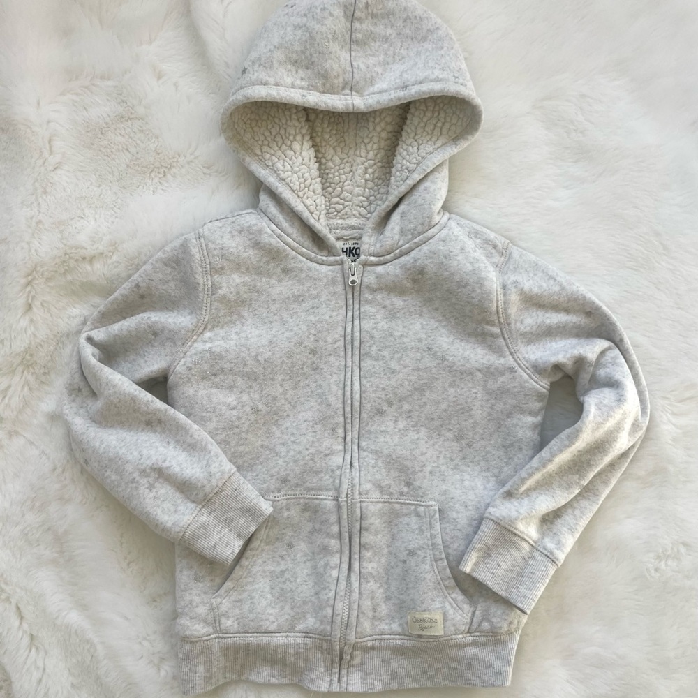 Cozy Kids' Fuzzy Lined Oshkosh Gray Hoodie
